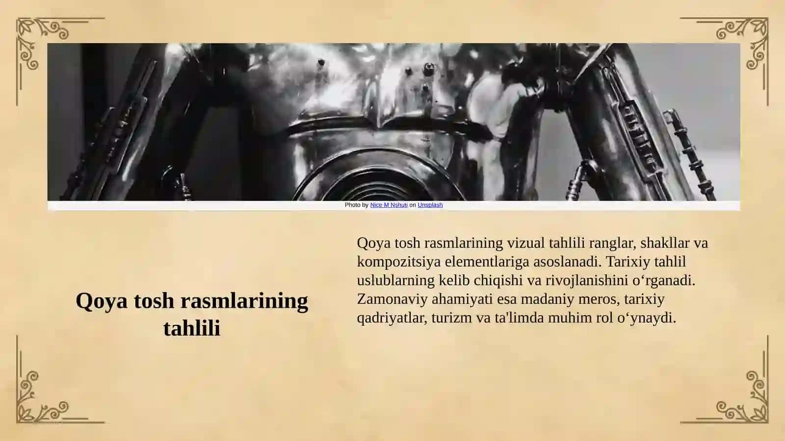 Qoya tosh rasmlarining uslublari va Teshiktosh yodgorligi haqida slayd 4