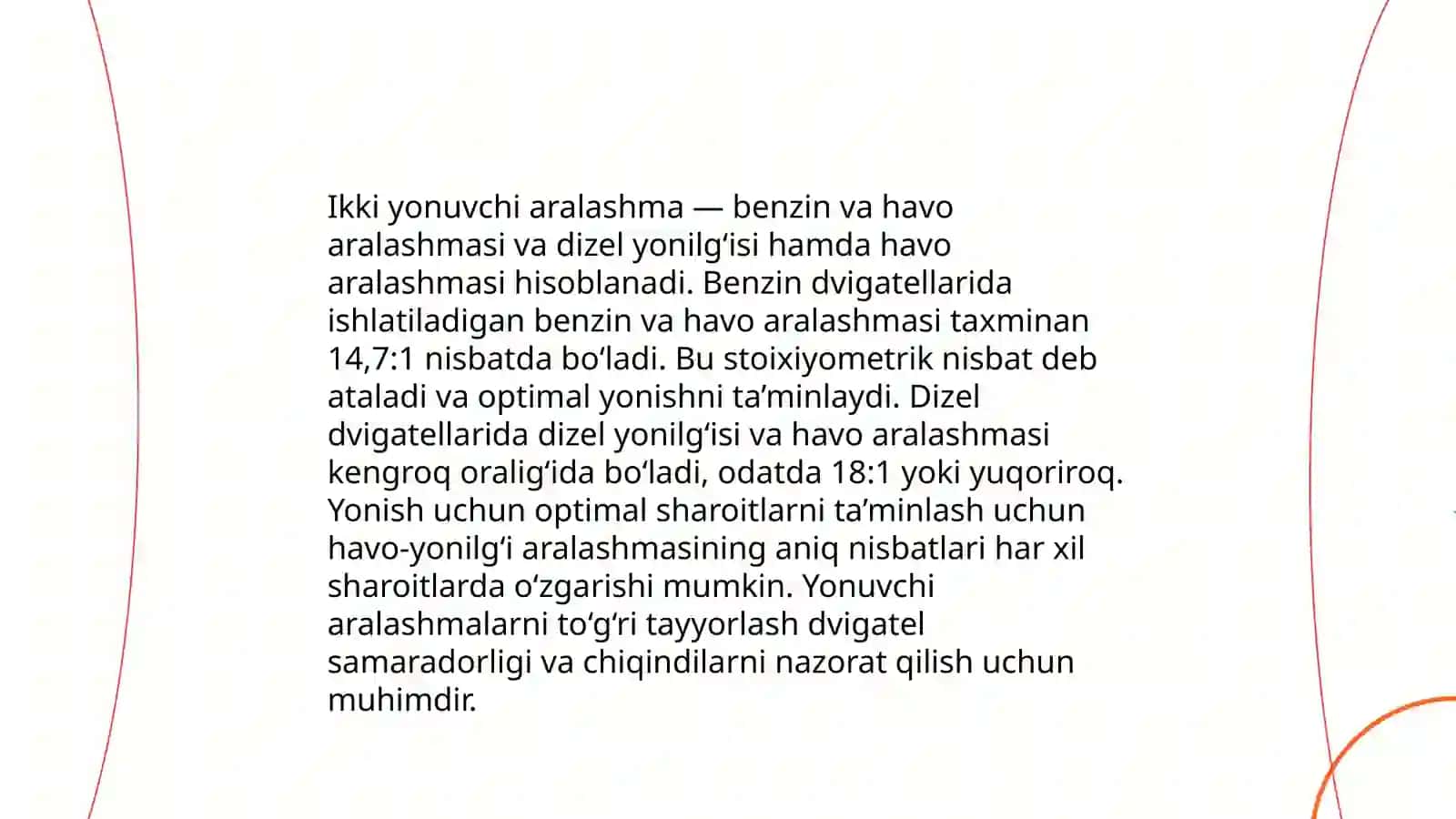Yonuvchi aralashma hosil boʻlishi 4