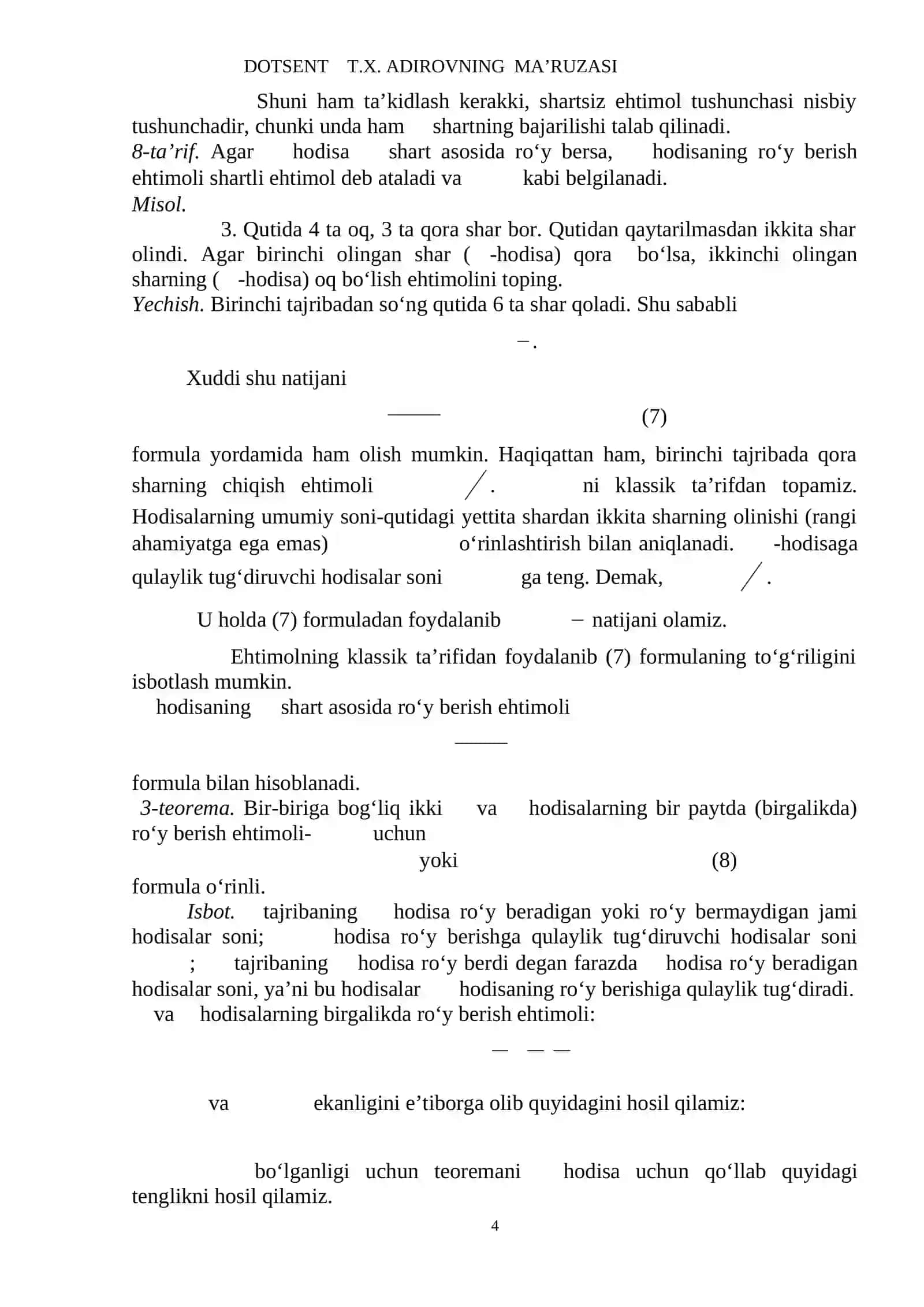 DOTSENT T.X. ADIROVNING MA’RUZASI 4
