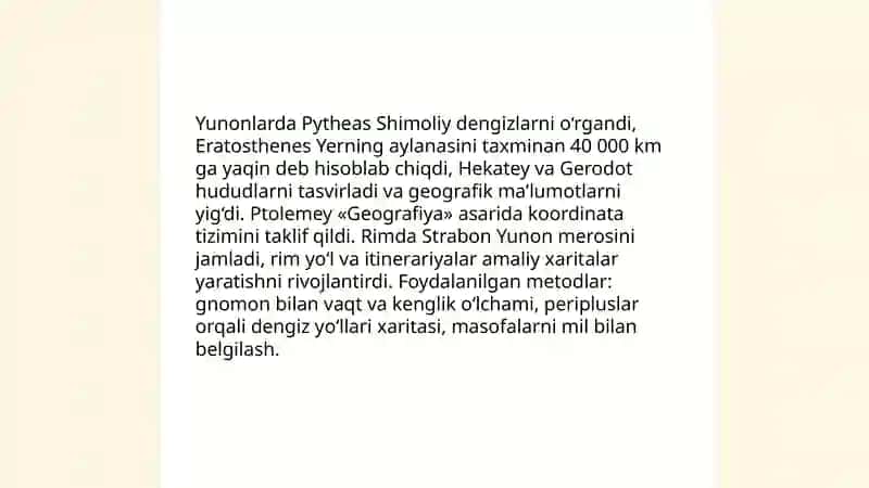 Geografiyani rivojlansh bosqichlari haqida maʼlumot 4