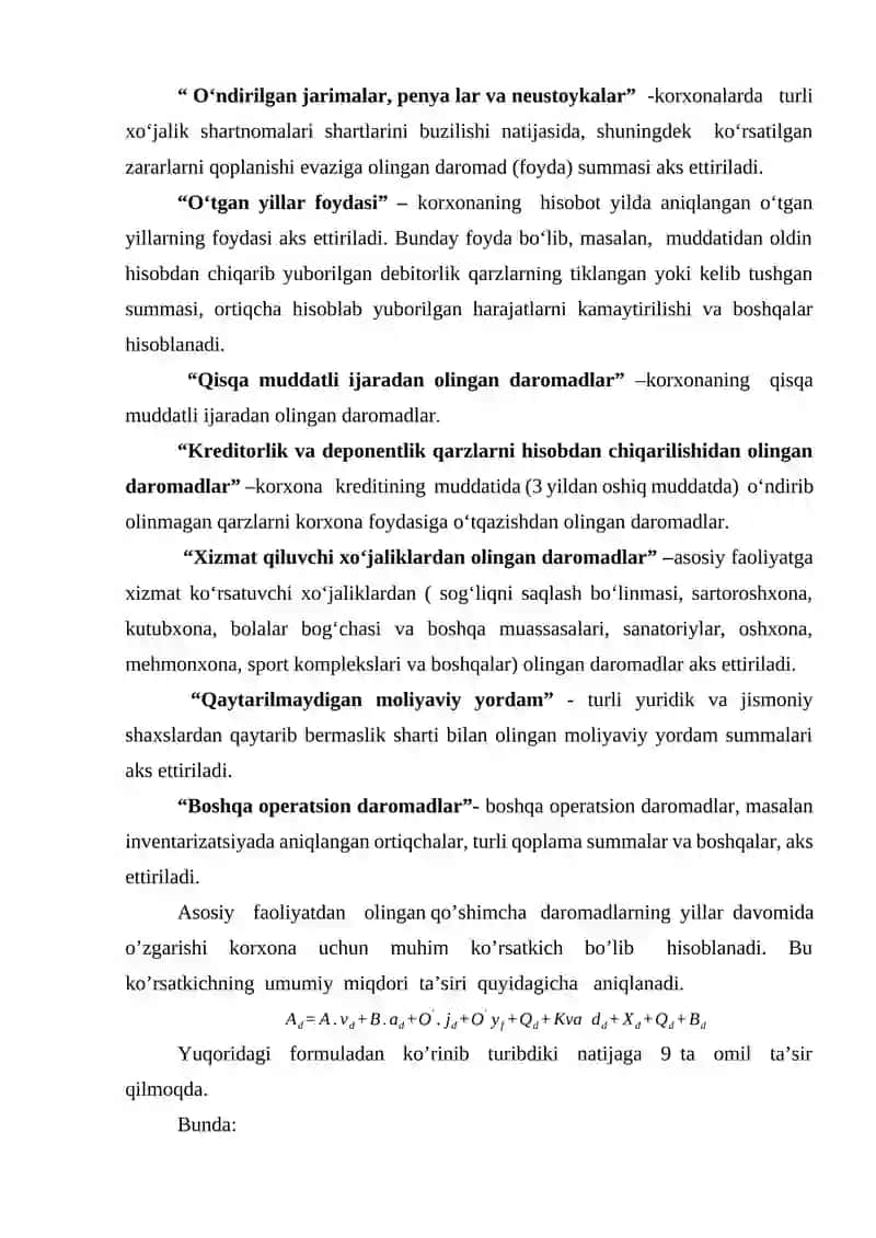 Mahsulotlarni sotishdan olingan daromadlar 4