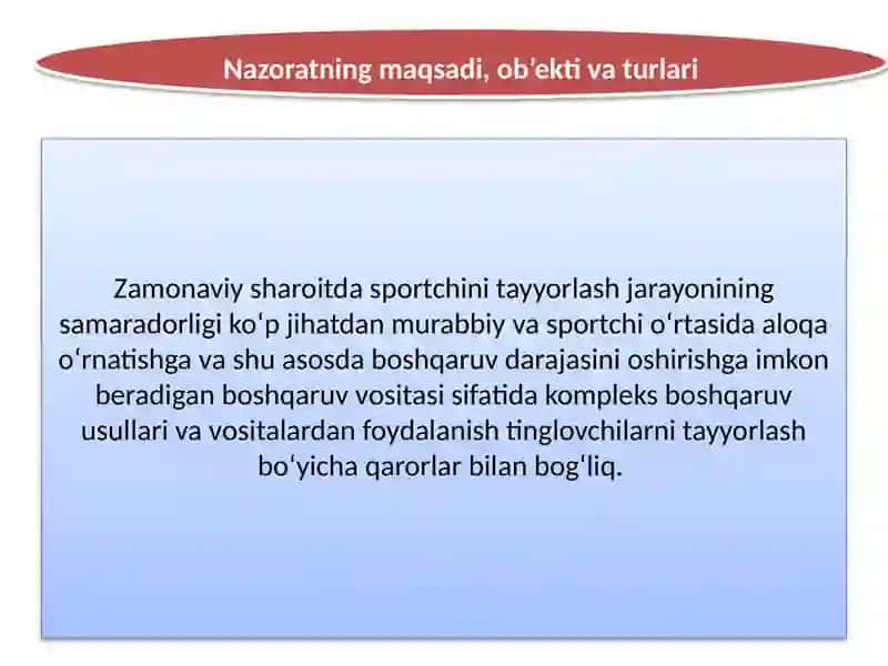 Sport mashgʻulotlarida nazorat va uning turlari 4