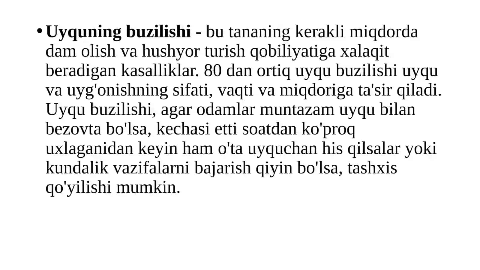 Uyqu buzilishlari 4