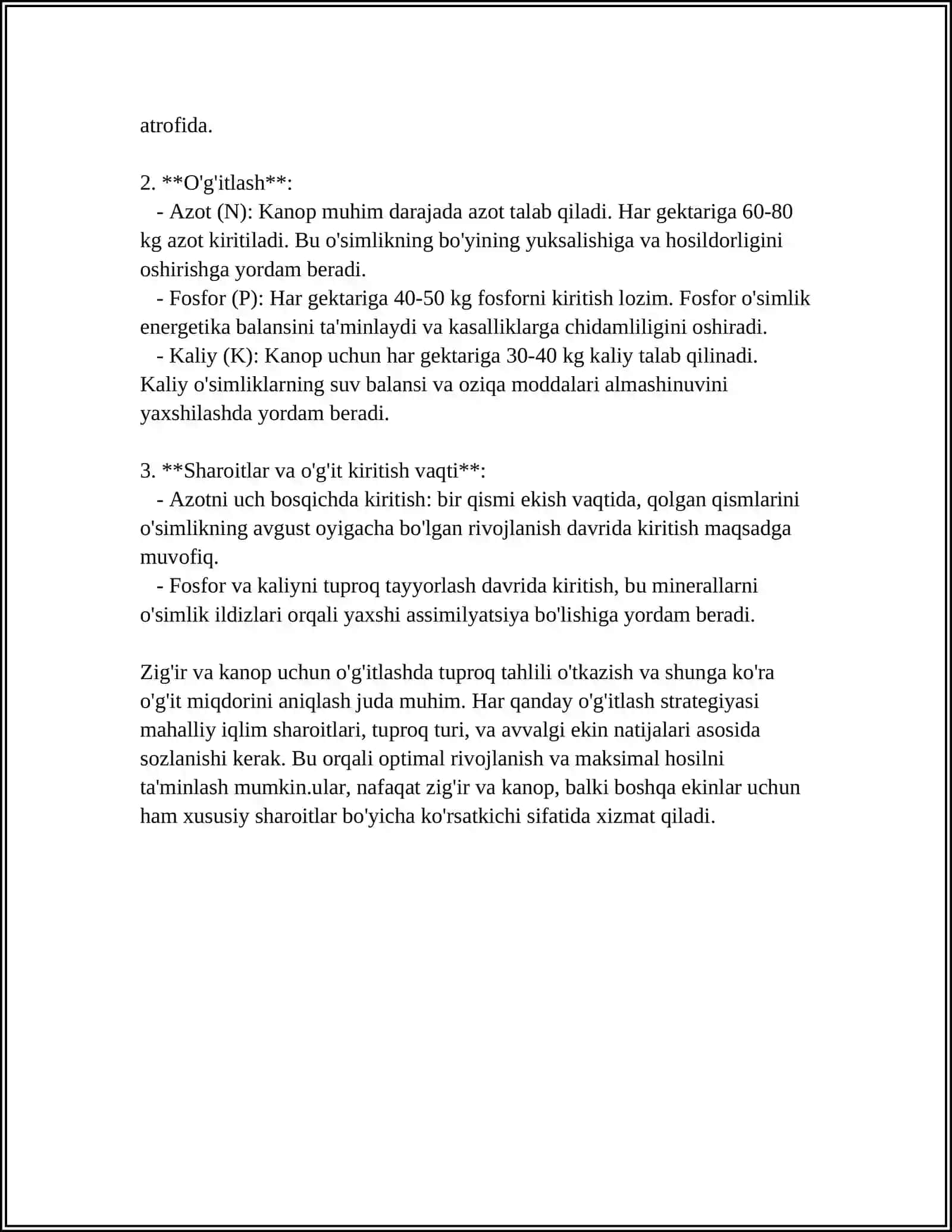 ZIGʻIR VA KANOPNI OʻGʻITLASH TIZIMI 4