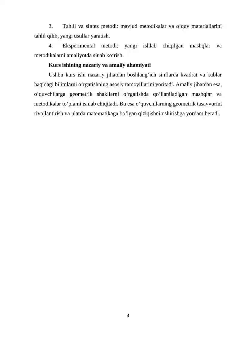 Boshlang'ich sinflarda kvadratlar va kublarni tushuntirish 4