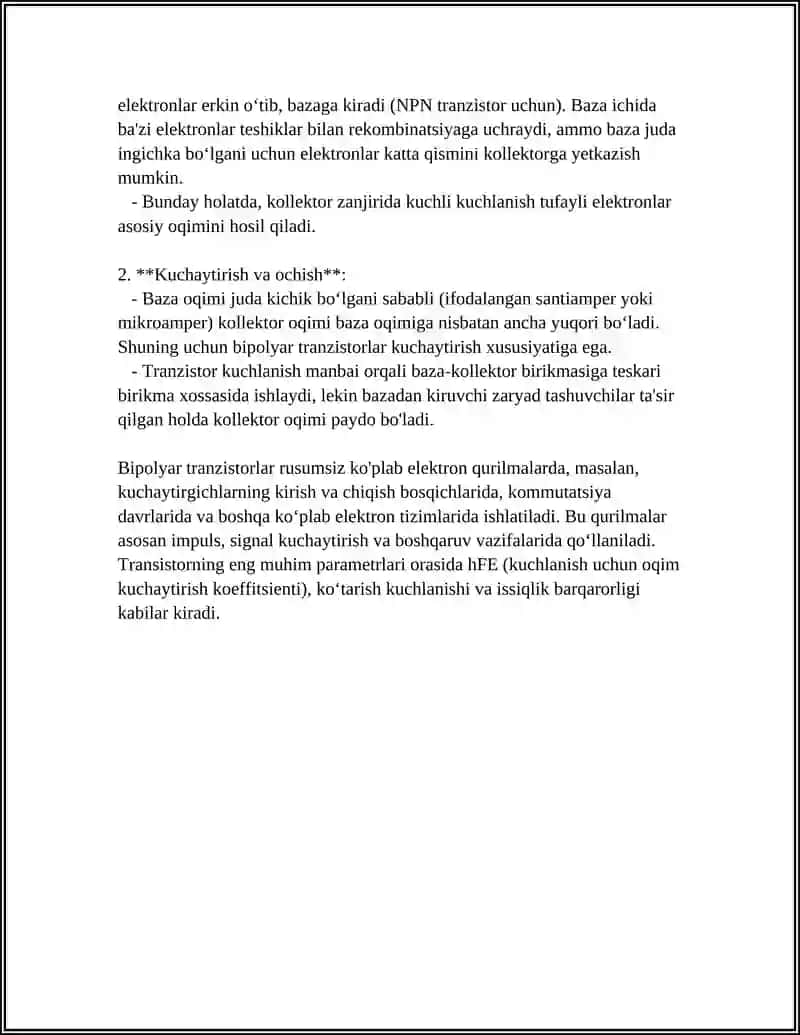 Bipolyar va Maydonli Tranzistorlar 4