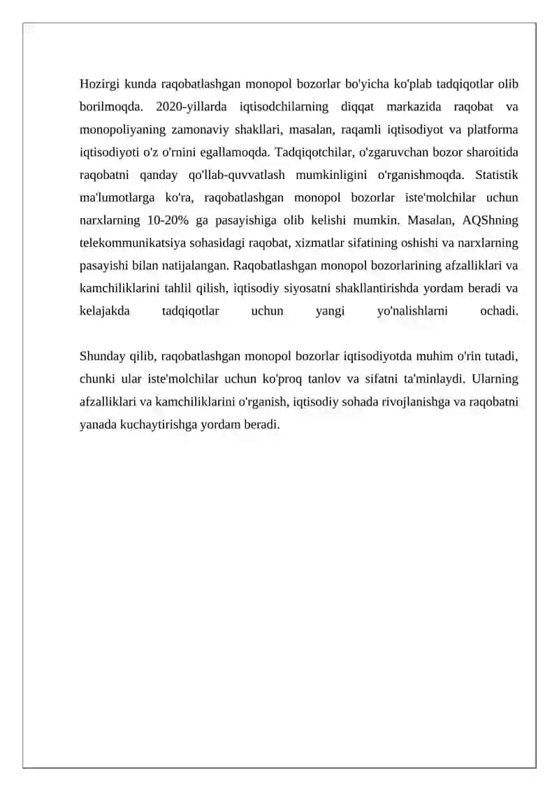 Raqobatlashgan Monopoliya 4