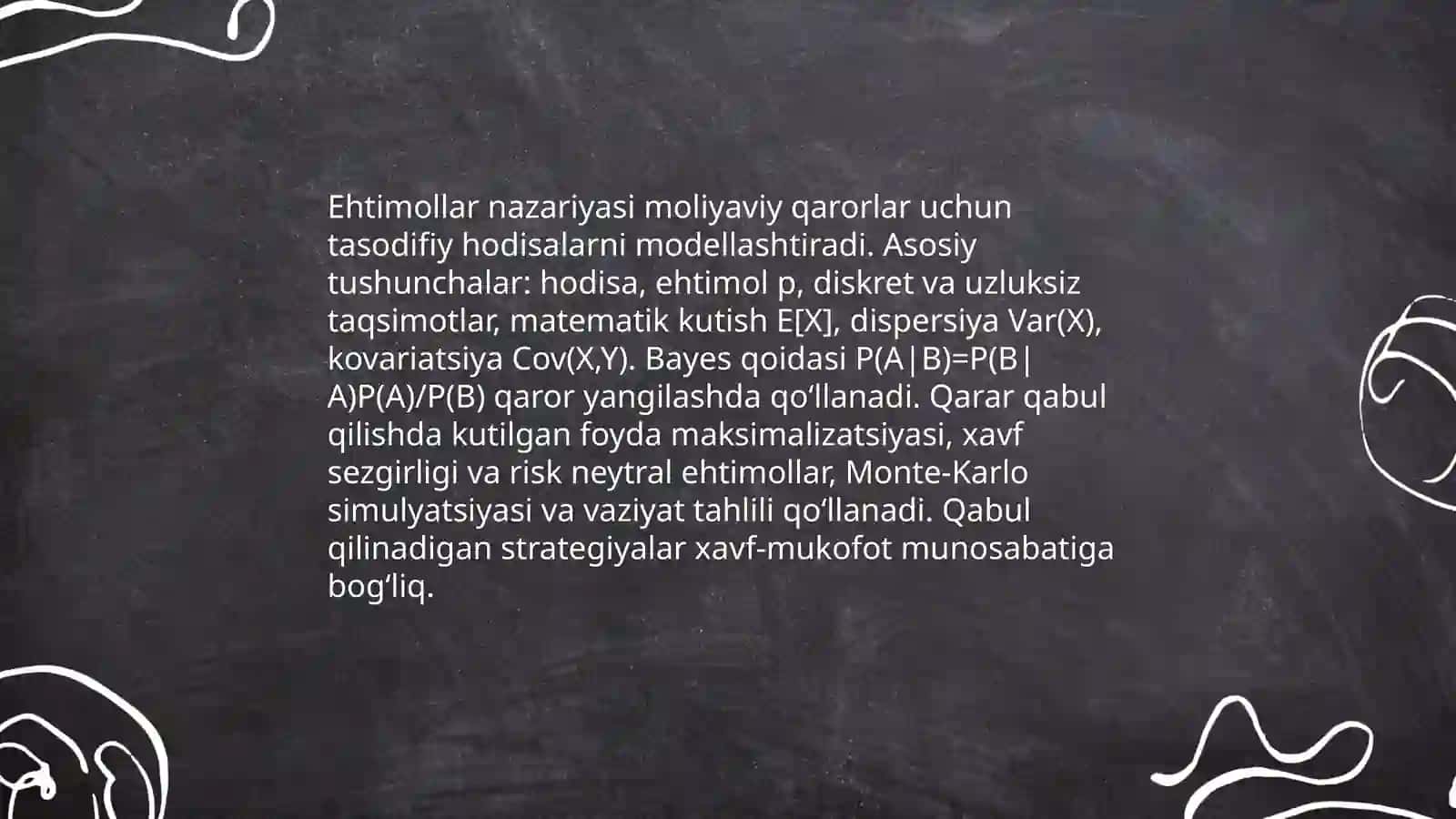 Moliyaviy qarorlar qabul qilishda risk va noaniqlik 4