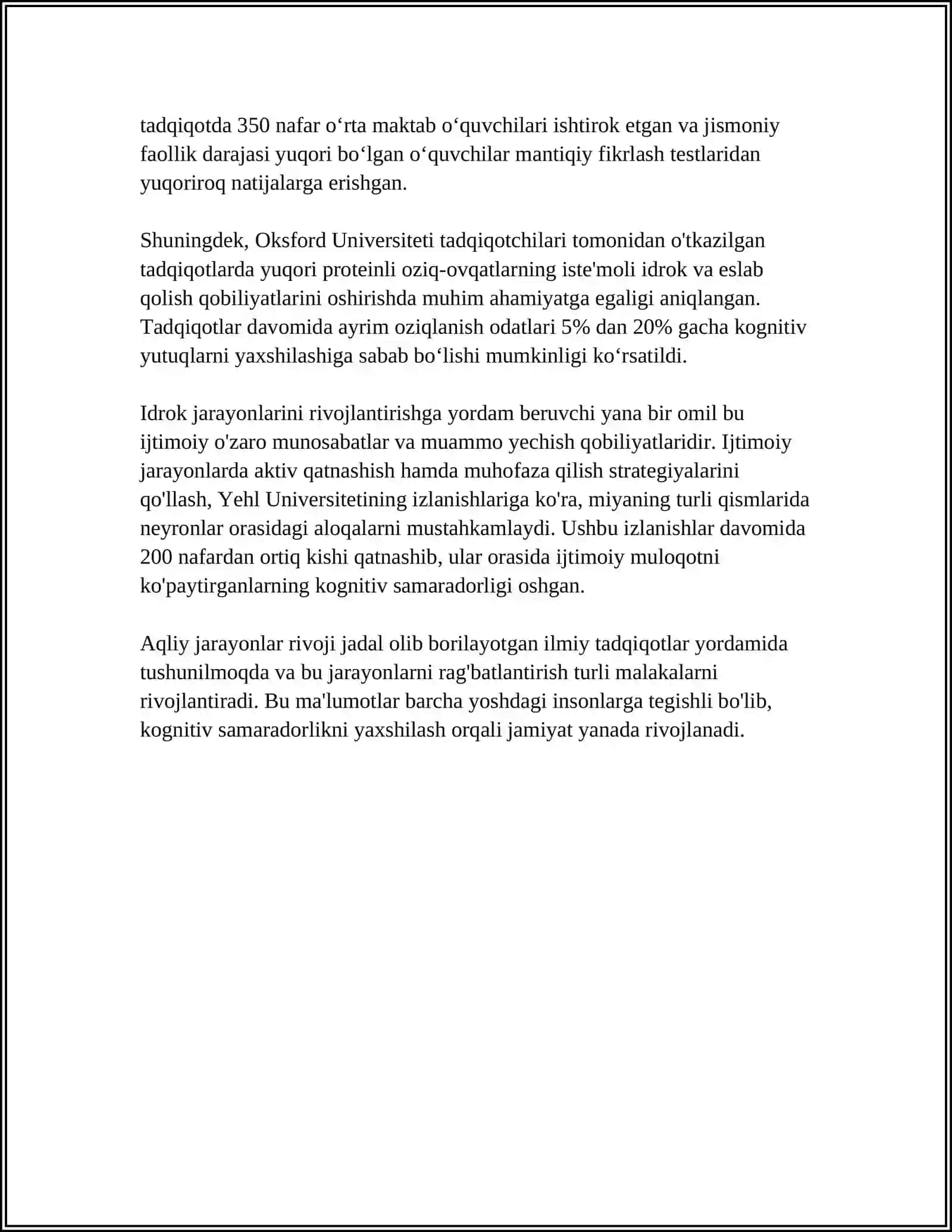 BOLALARNING KOGNITIV JARAYONLARNI RIVOJLANTIRISH 4