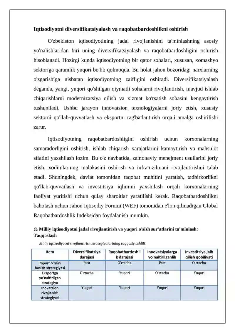 Milliy iqtisodiyotni jadal rivojlantirish va yuqori o‘sish sur‘atlari 4