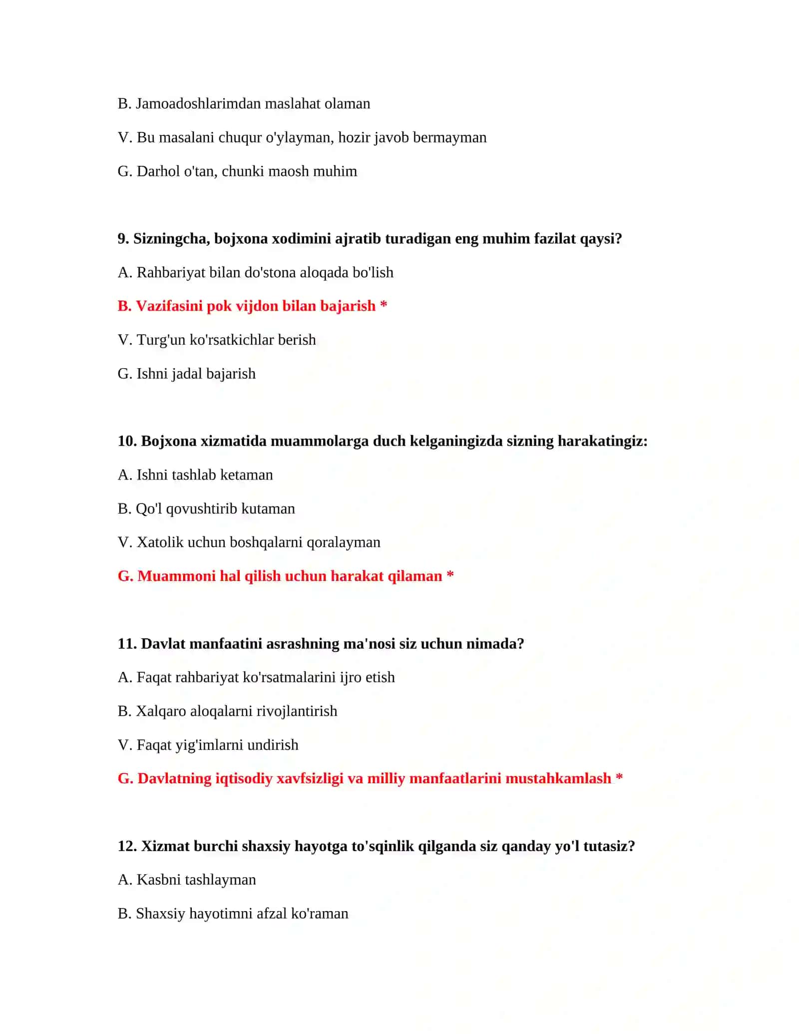 Bojxona kodeksi 100 ta test 4