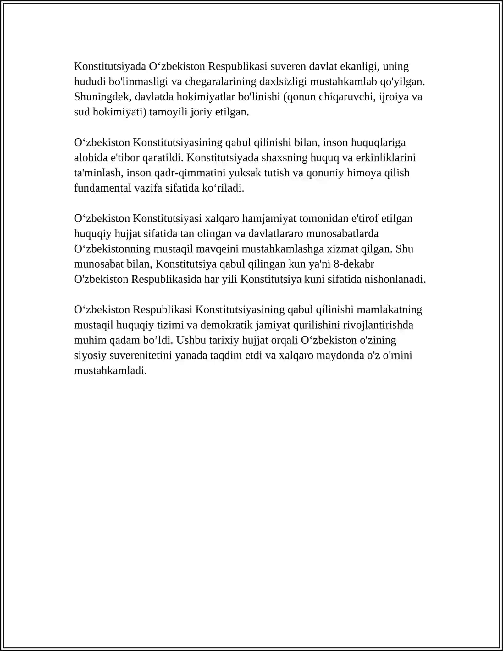 MUSTAQILLIK YILLARIDA DAVLAT BOSHQARUV TIZIMIDA AMALGA OSHIRILGAN ISLOHOTLAR 4