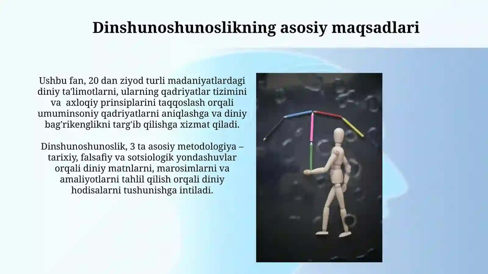 Dinshunoslik fanining predmeti maqsad va vazifalari 4