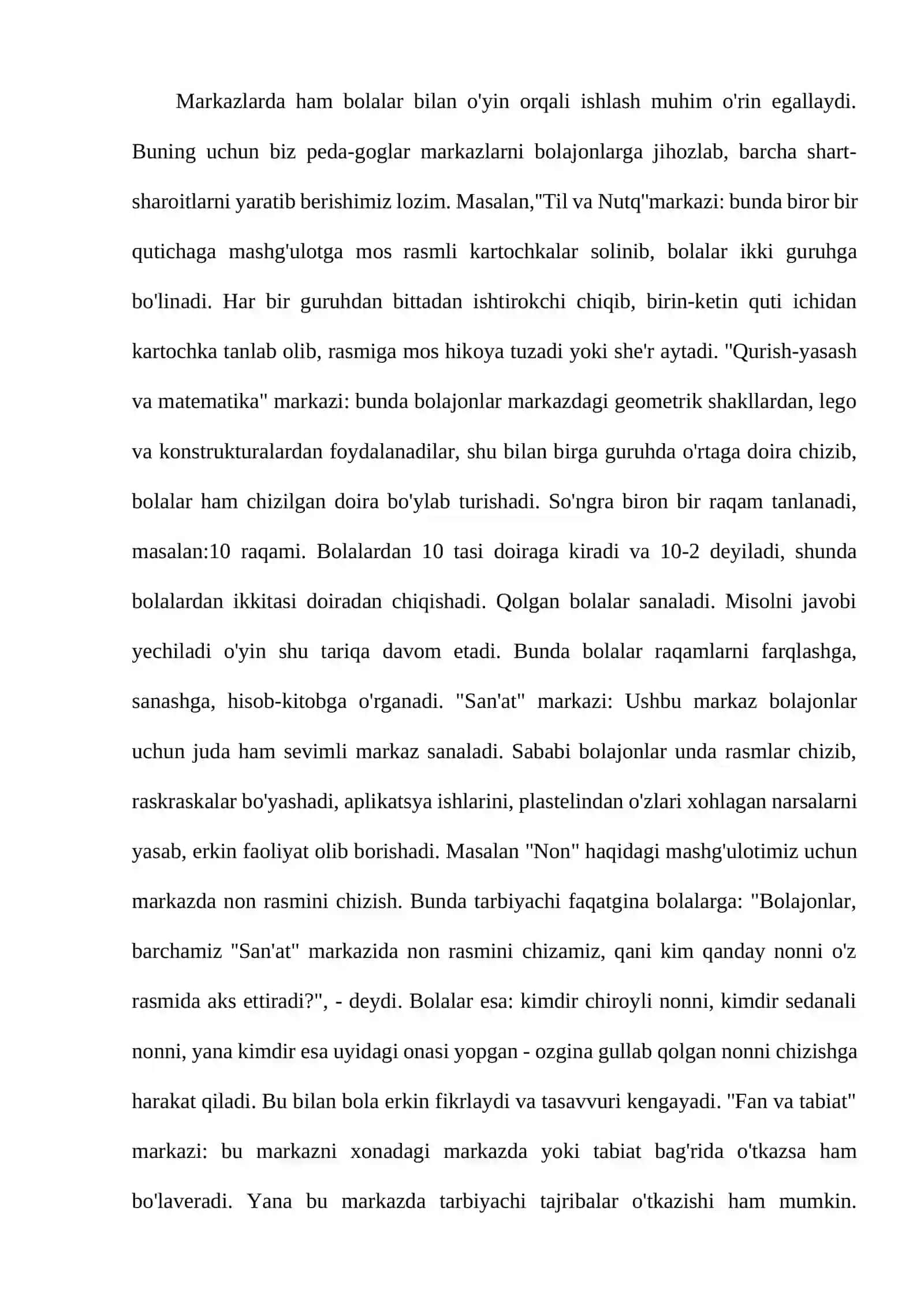 Rivojlanish markazlari va taʼlimiy faoliyat 4
