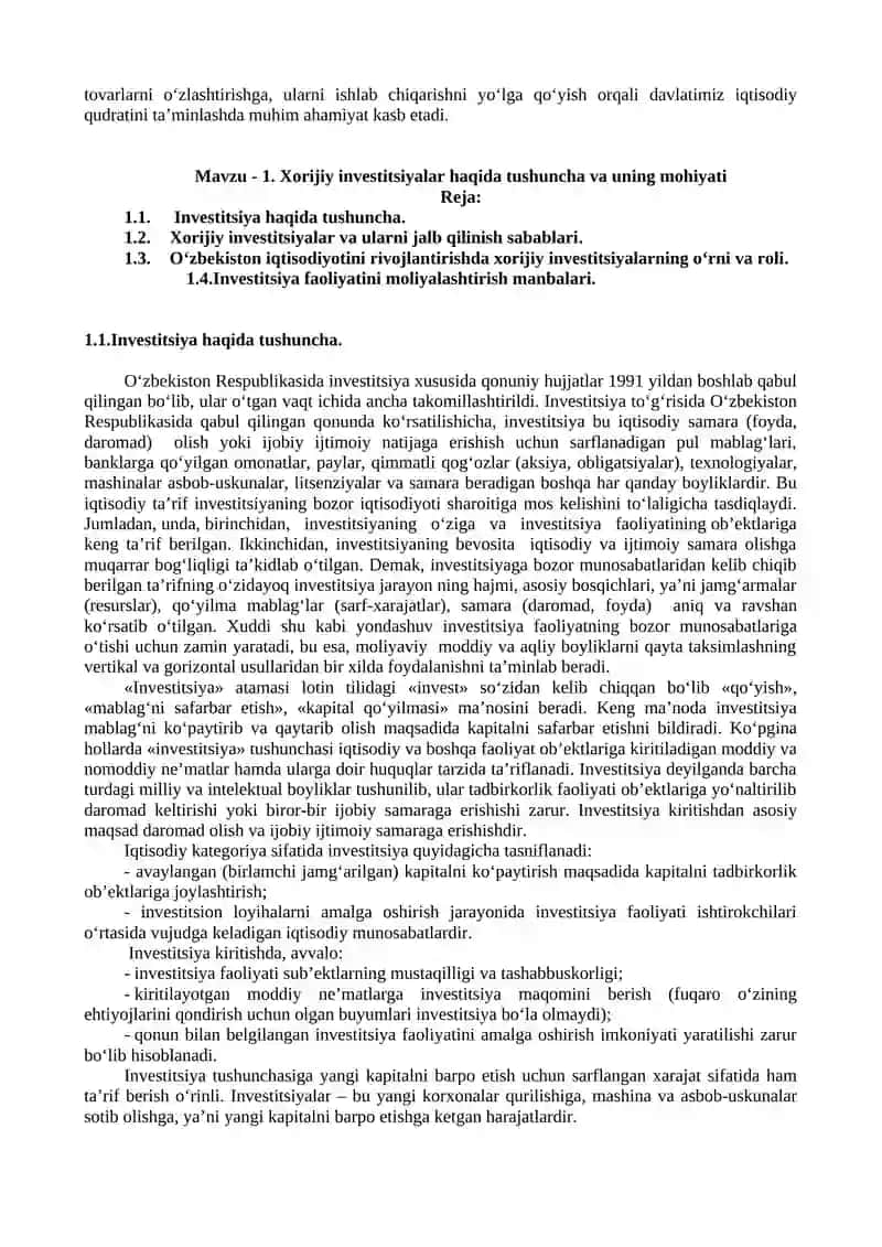 Xorijiy investisiyalarni o'rganish 4