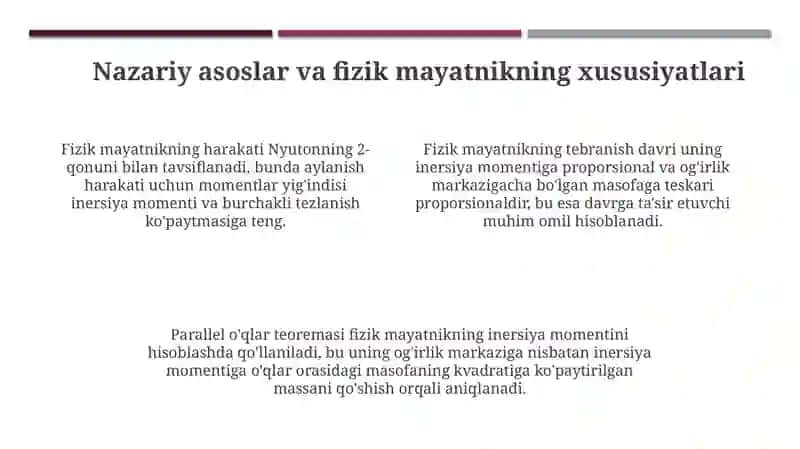 Pruja-nimayatnik tebranish qonunlarini o'rganish 4