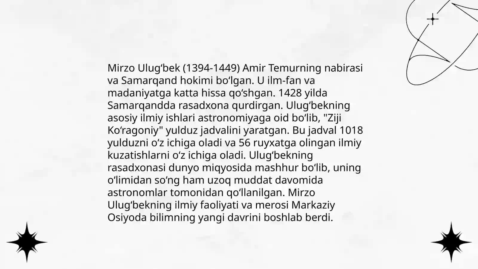 Mirzo Ulugʻbek davlat arbobi va buyuk olim 4