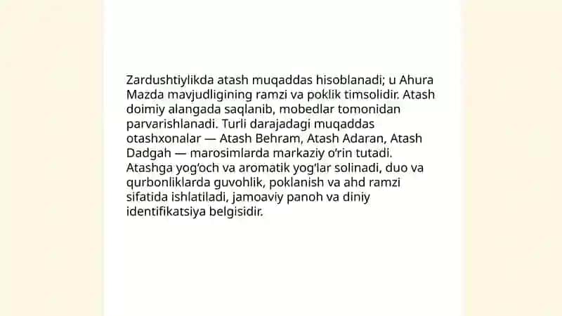 Zardushtiylik ta‘limotida urf-odat marosimlar, ma‘navoy-axloqiy qarashlar 4