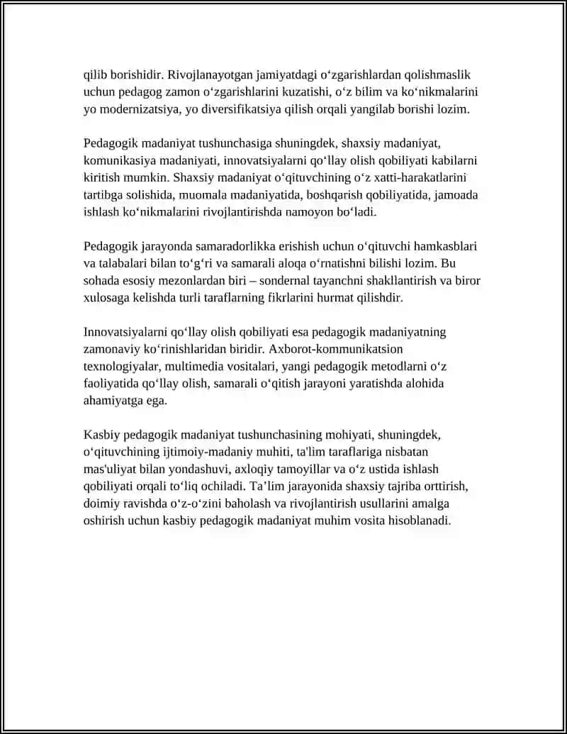 Kasbiy pedagogik madaniyat 4