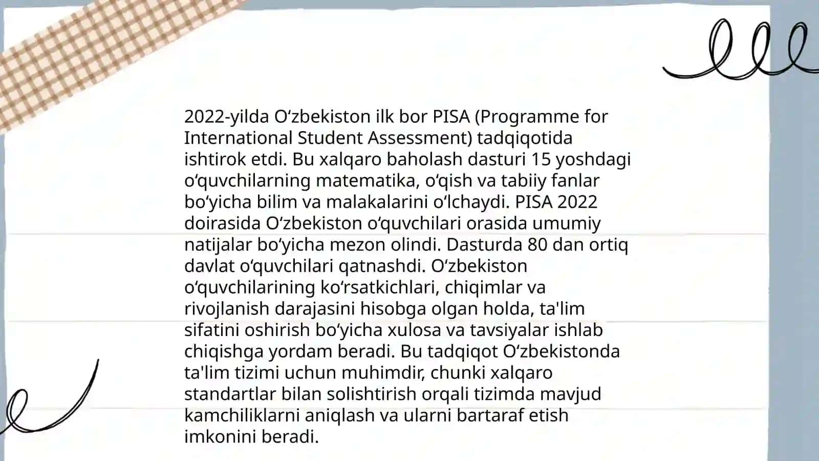 Òzbekiston òquvchilarining PISA 2022 xalqaro tadqiqotidagi natijalari 4
