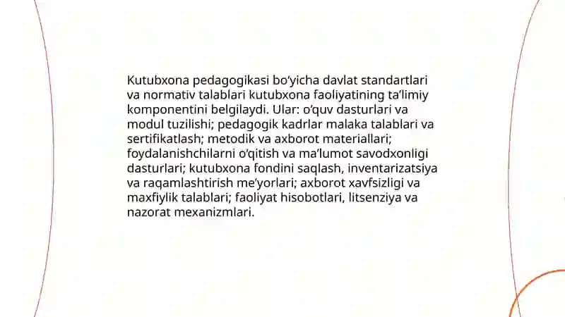 Kutubxona pedagogik faoliyatining normativ huquqiy taminoti 4