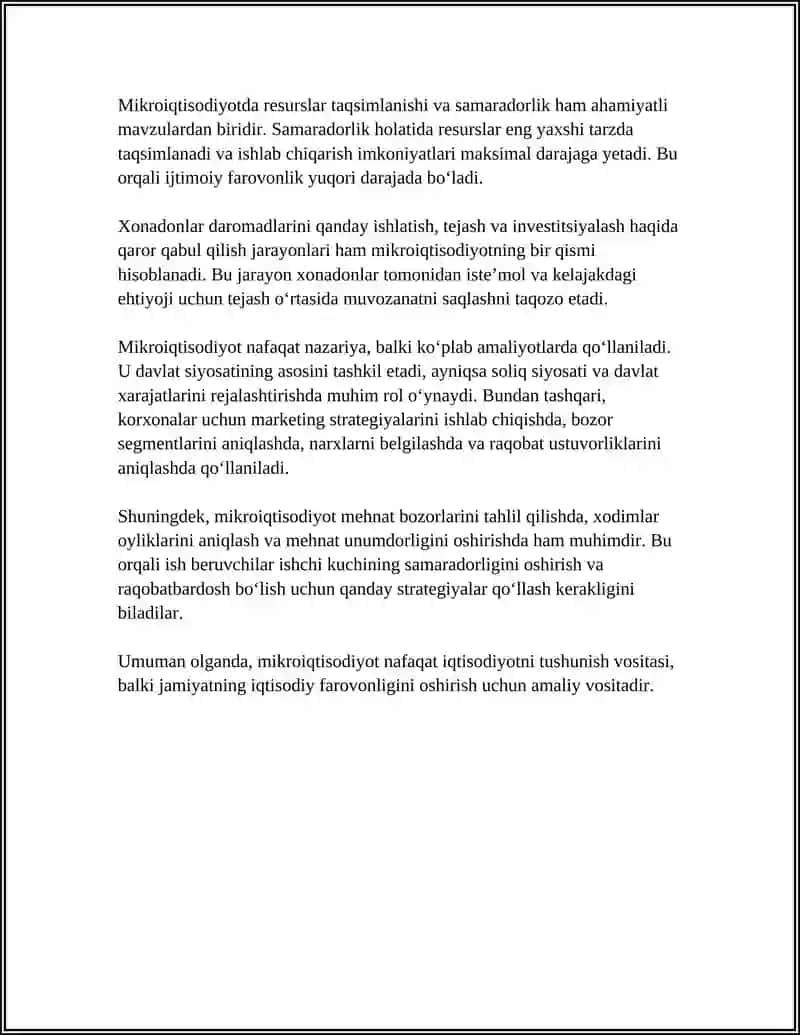 Mikroiqtisodiyotning Ahamiyati 4