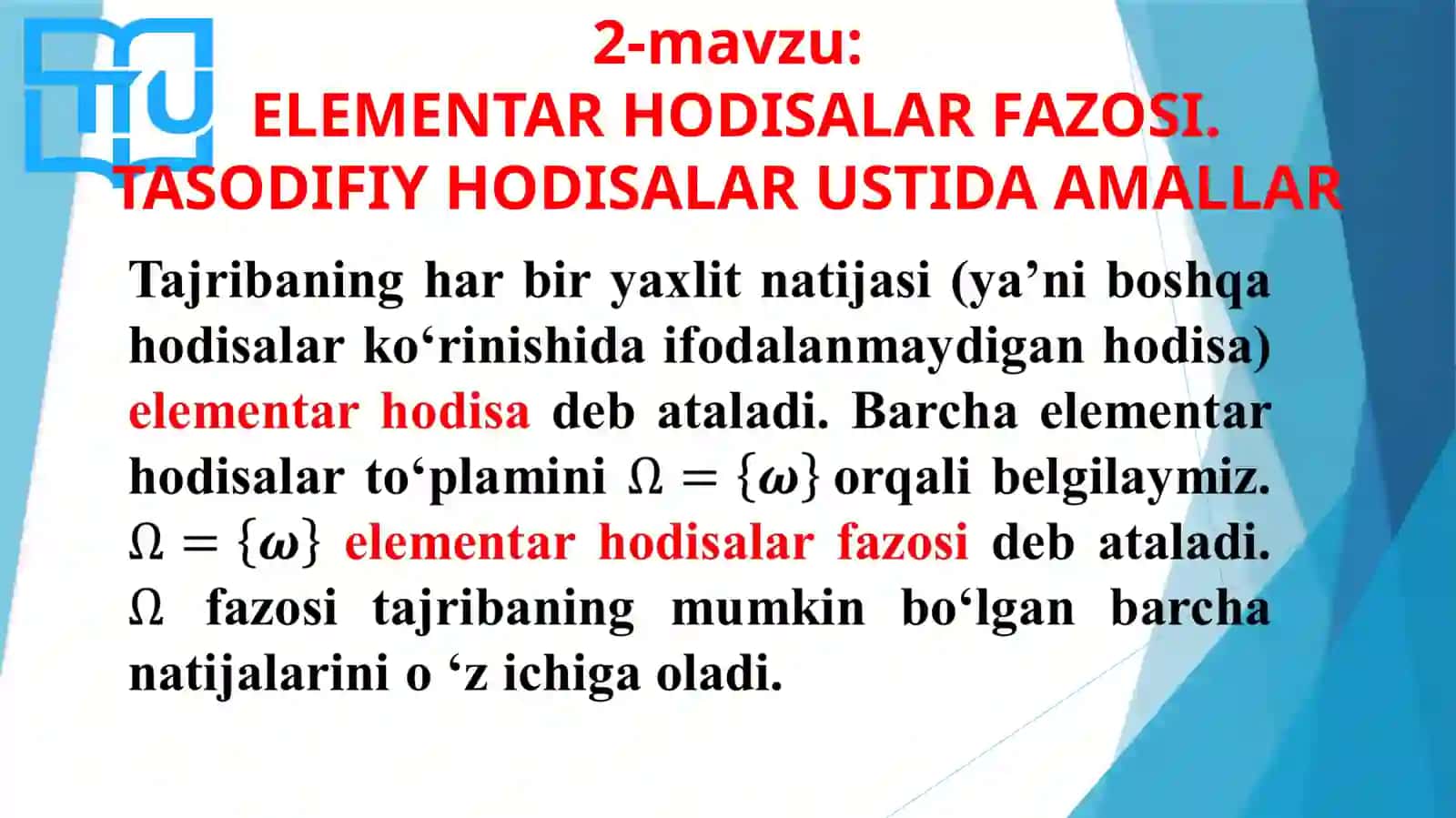 Ehtimollarnazariyasi va matematik statistika 4