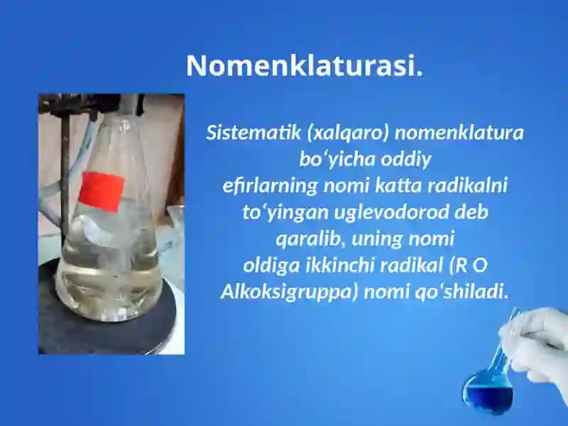 Oddiy efirlar. Olinishi va xossalari 4