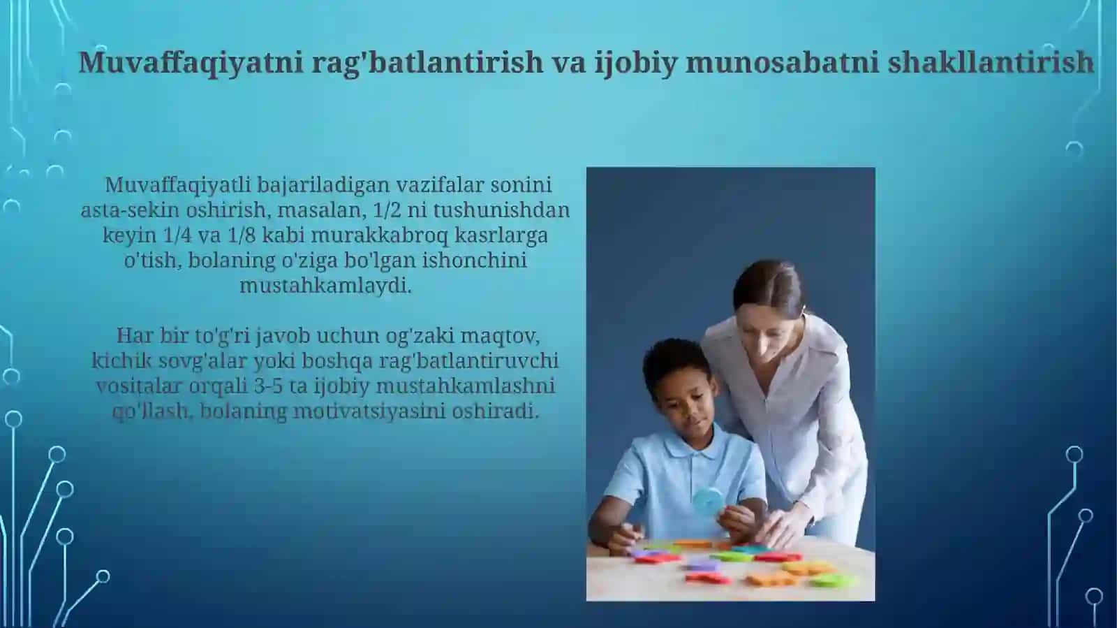 Aqli zaif bolalar uchun oddiy kasrlar o'rgatish 4