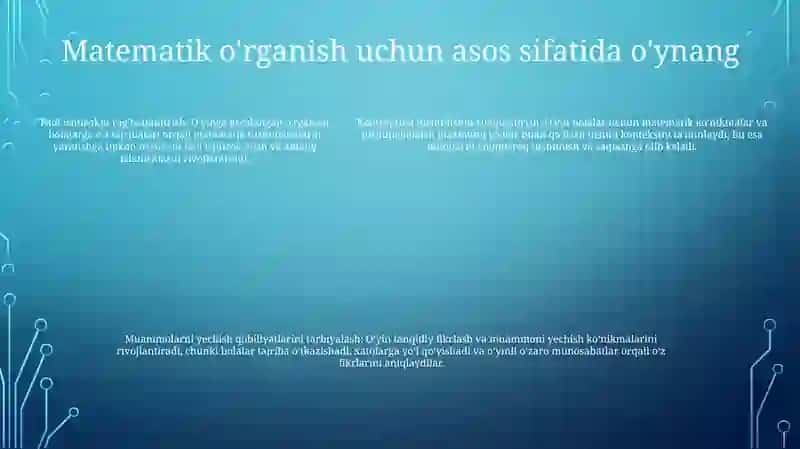 Bolalar Boĝchalarida Matematika Mashĝulotlarining Òziga Xox Xususiyatlari 4