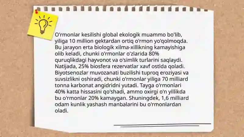 Hayvonot dunyosiga ta’sir qiluvchi tabiiy va antropogen omillar va uning oqibatlarini o‘rganish. 4
