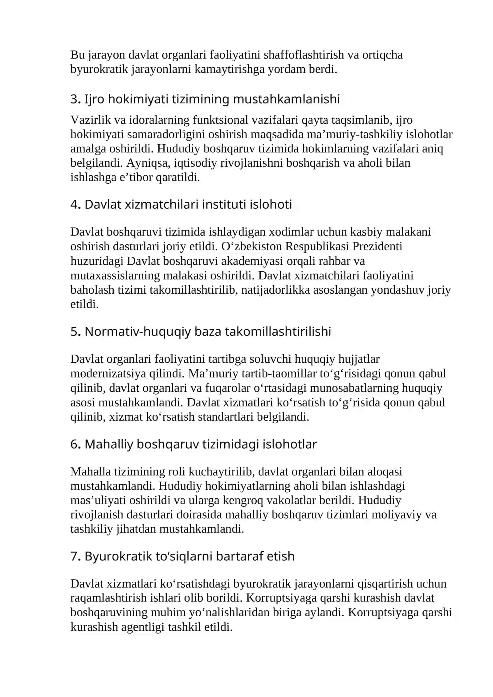 Mustaqillik yillarida davlat boshqaruvi tizimida amalga oshirilgan islohotlar 4