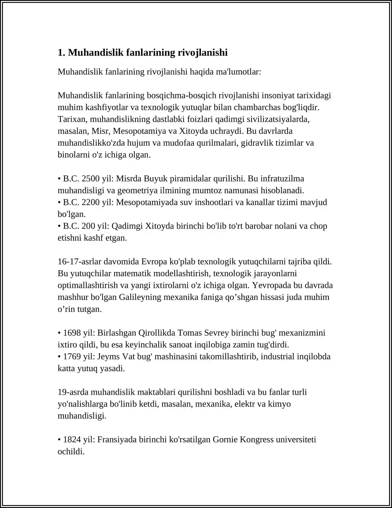 Muhandislik fanlarining rivojlanishi 4