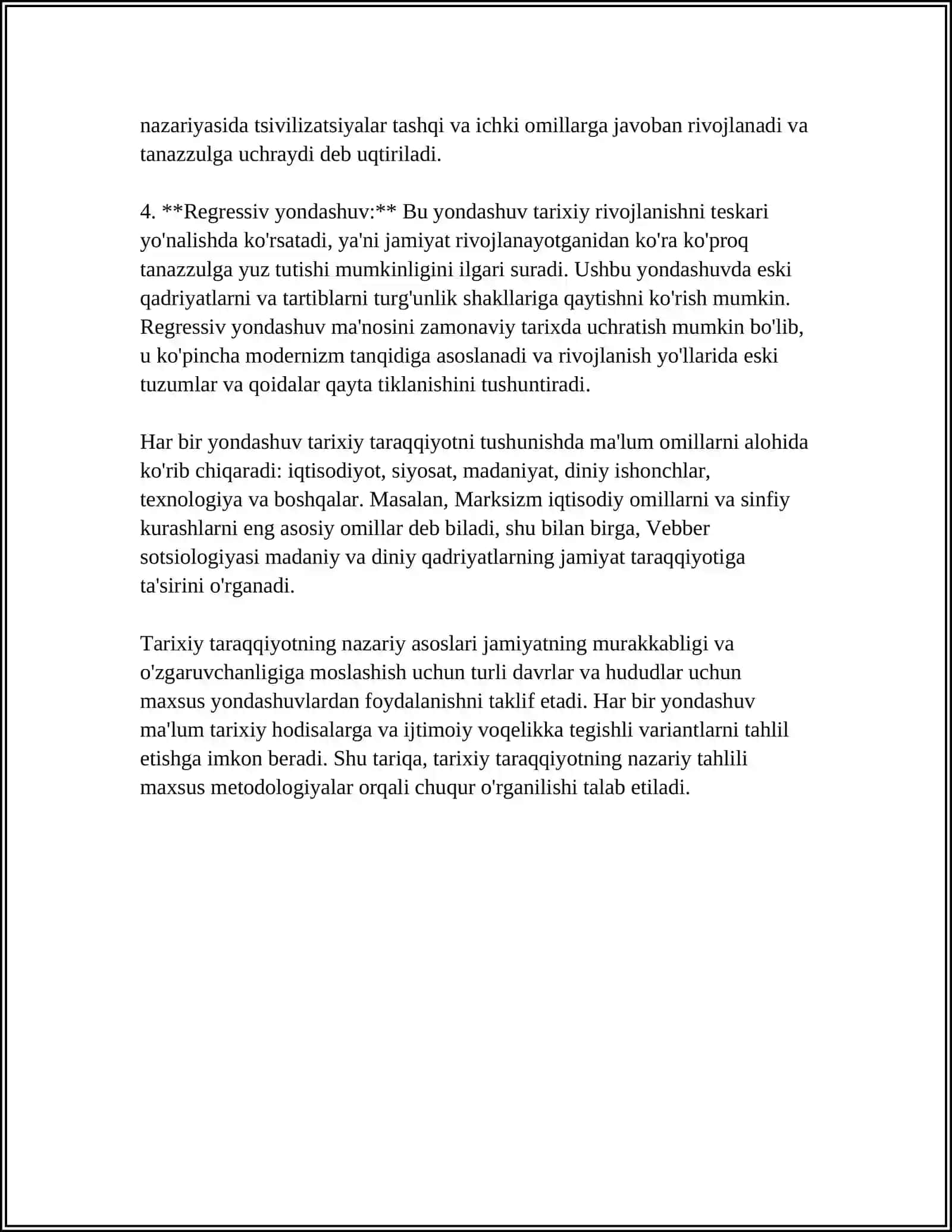 JAMIYAT TARAQQIYOTIDA TARIXNING MAZMUNI YO'NALISHLARI VA KONSEPSIYALARI 4