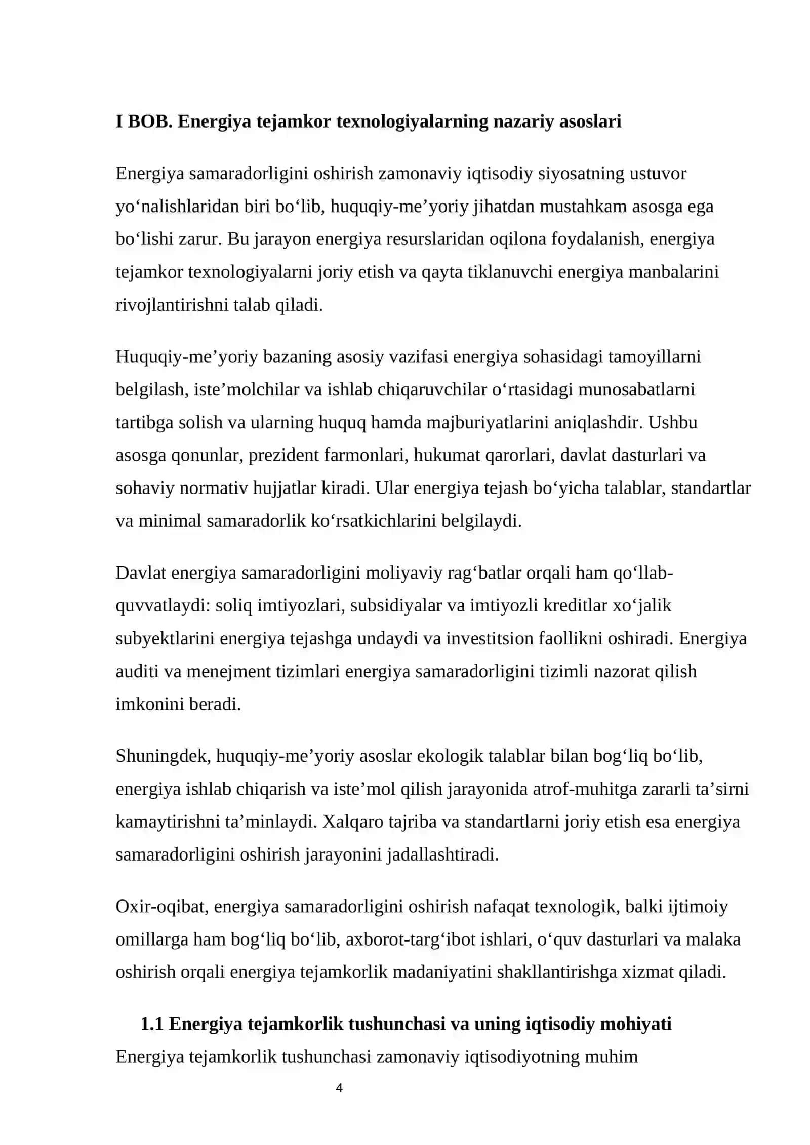 Energiya tejamkor texnologiyalarni joriy etishning iqtisodiy samarasi 4