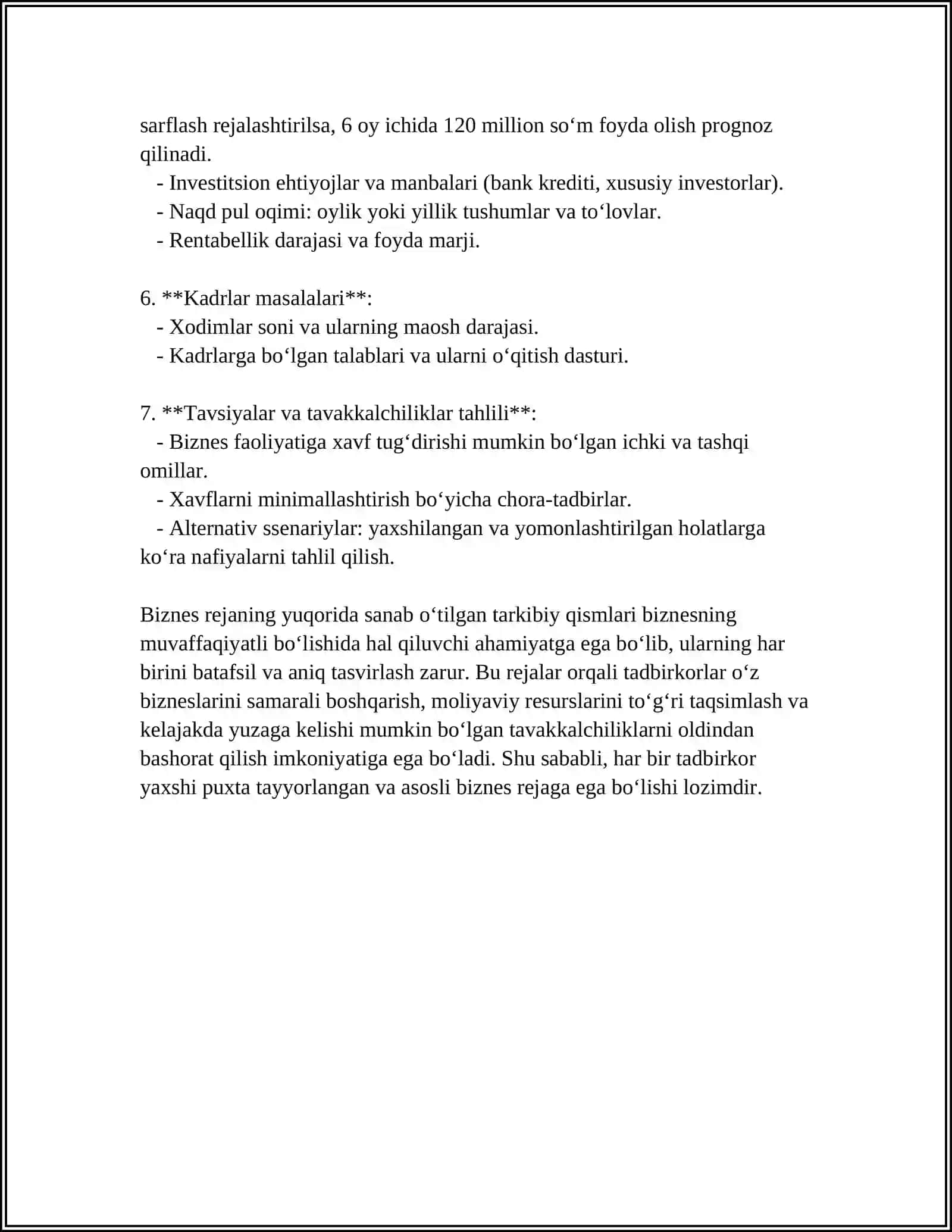 Biznes Reja (Biznes Plan) 4