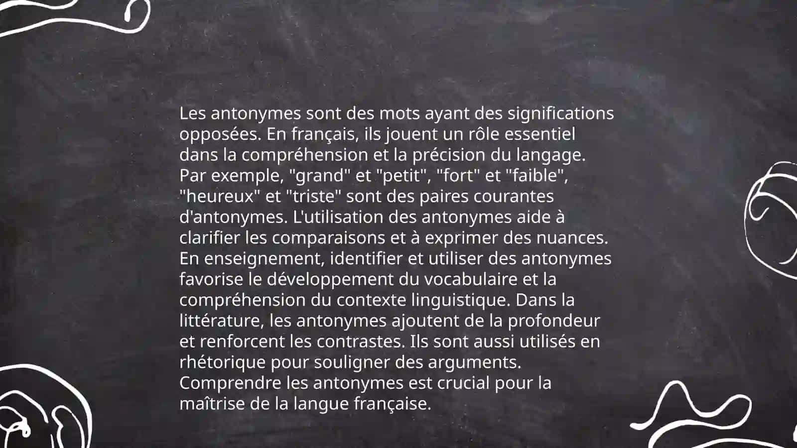 Les antonymes 4