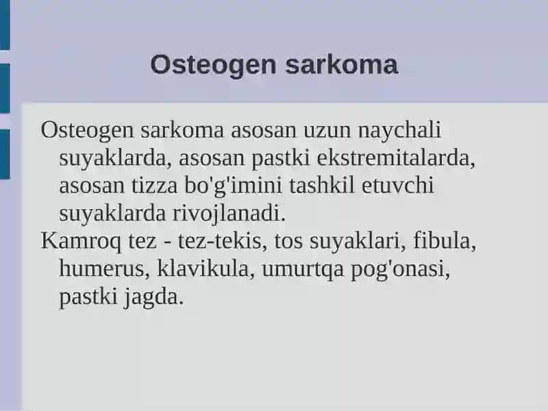 Bolalardagi yumshoq to'qimalar va suyak sarkomalari 4