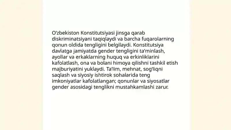 Gender tengligining konstitutsiyaviy asoslari 4