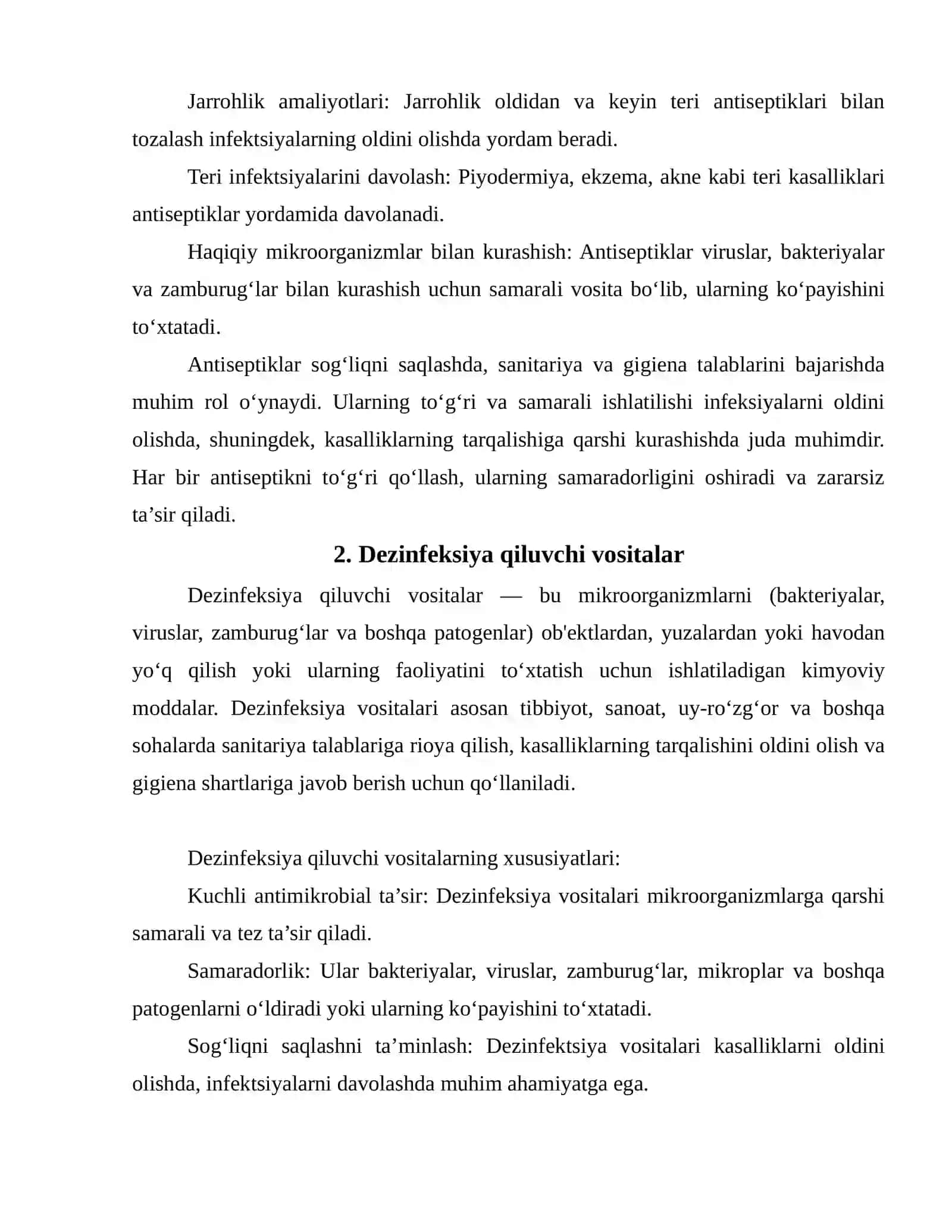 Antiseptik va dezinifeksiya qiluvchi vositalat haqida tushuncha va ularning tasnifi 4