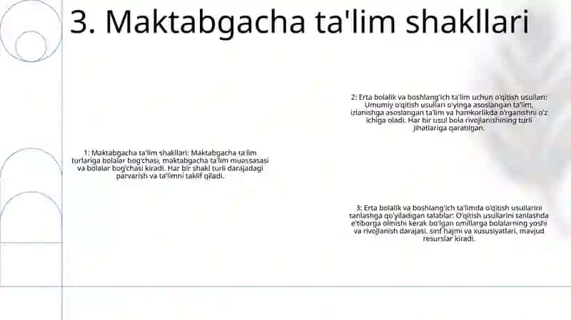 Maktabgacha Va BoshlangʻIch TaʼLim Oluvchilarni OʼQitish Shakllari 4