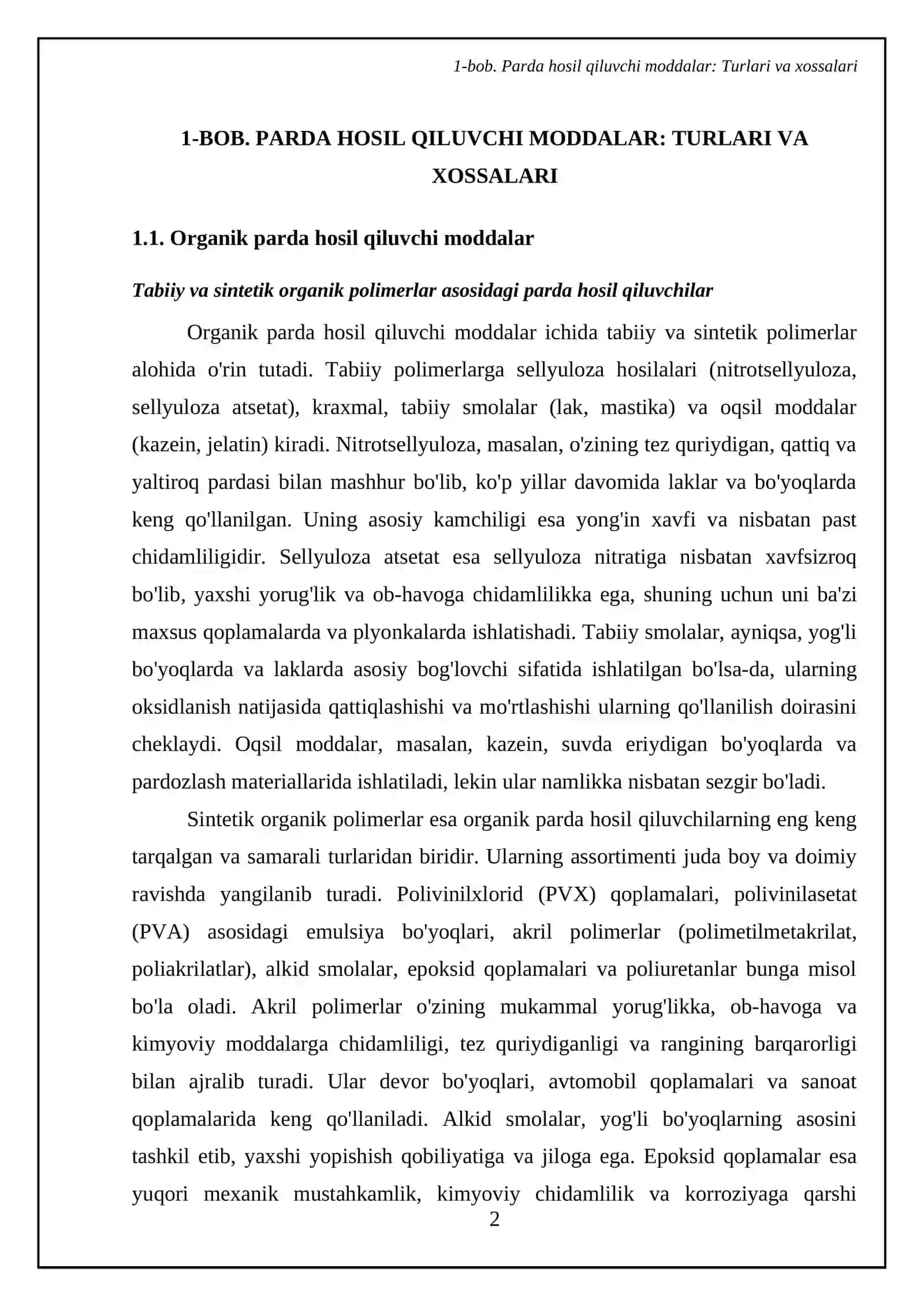 Parda hosil qiluvchi moddalar va ular asosida olingan pardozlash materiallari 4