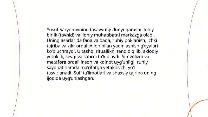 Yusuf Saryomiy va tasavvuf adabiyoti 4