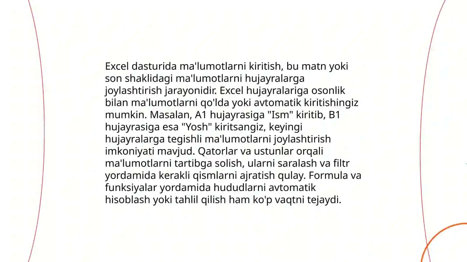 Excelda asosiy tushunchalar 4