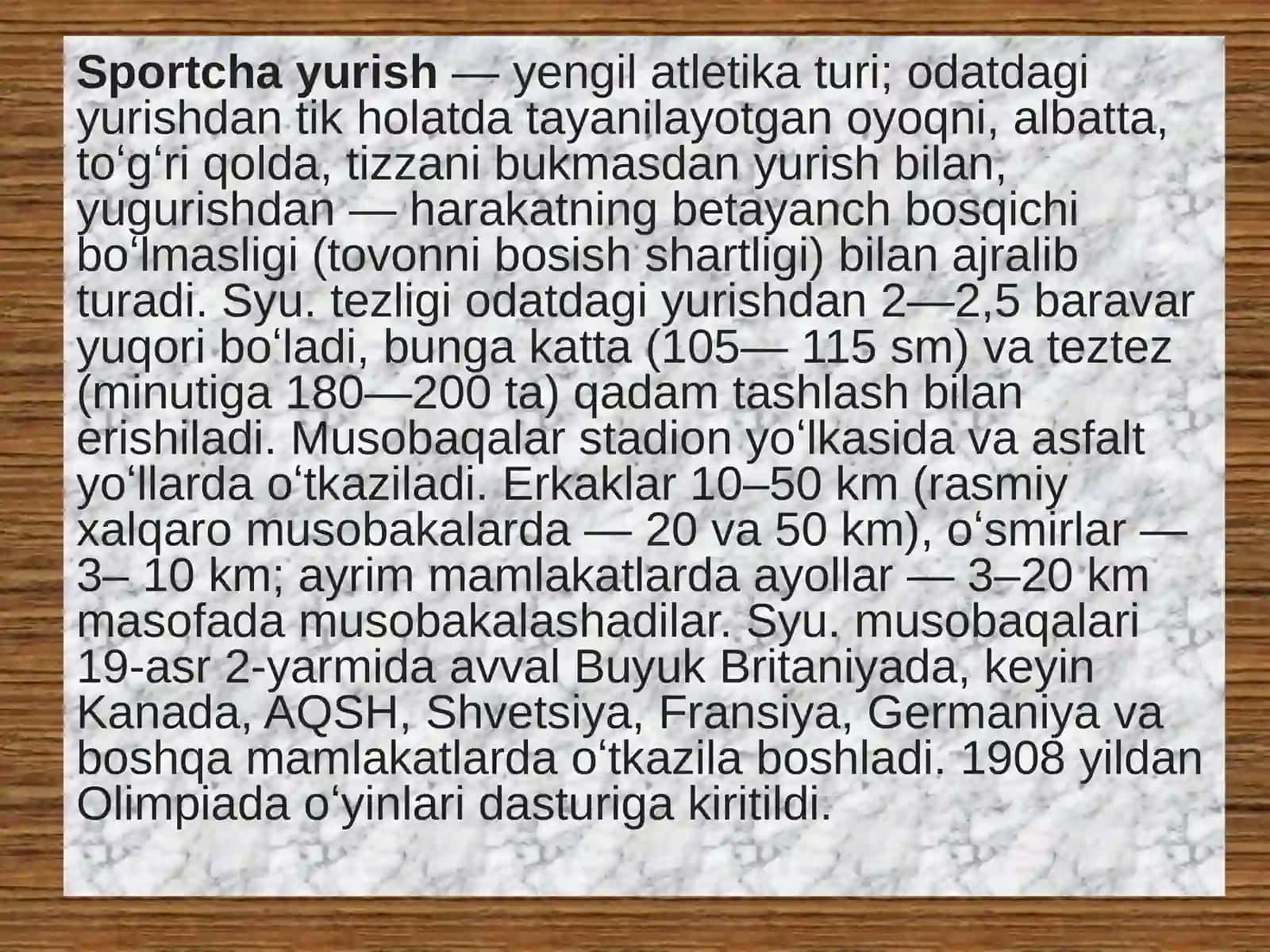 Yengil atletika turlari texnikasini o'rgatish 4