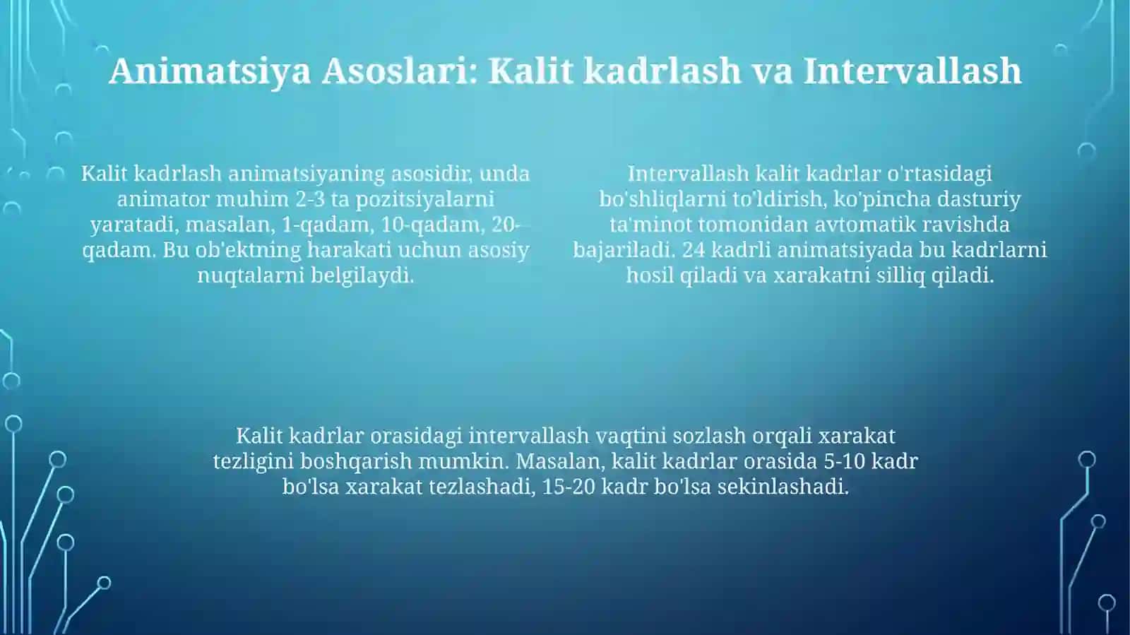 Animatsiyalarni yaratish dasturlarida ishlash asoslari 4