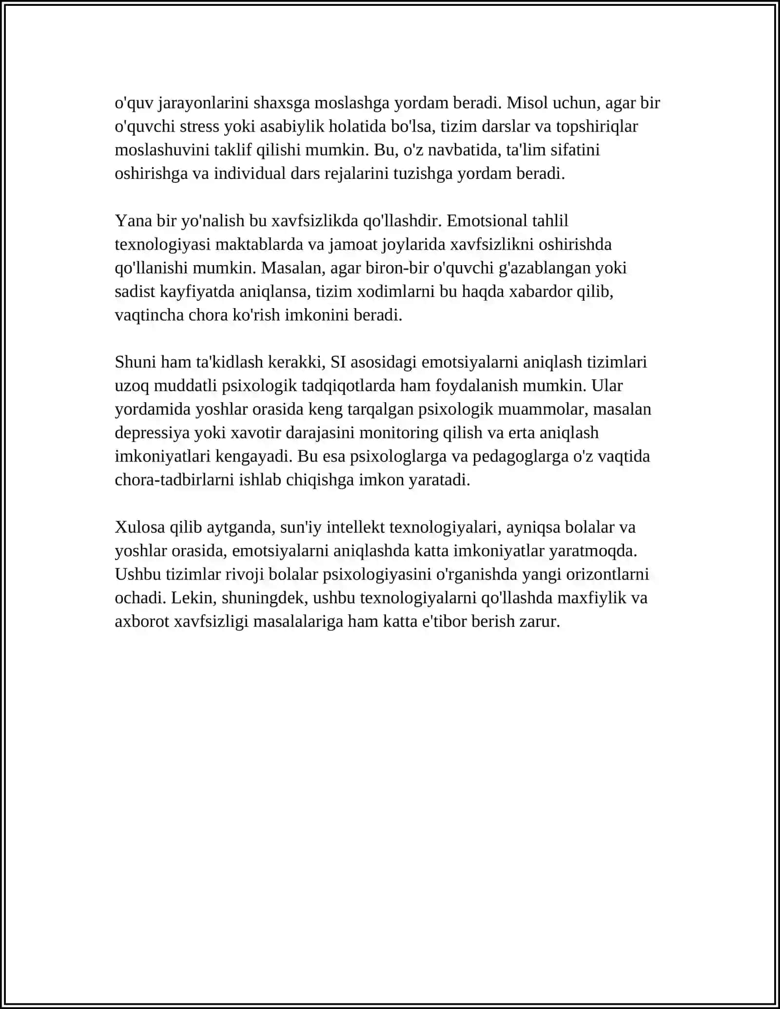 YOSHLAR VA BOLALAR PSIXOLOGIYASI UCHUN SUN'IY INTELLEKT 4
