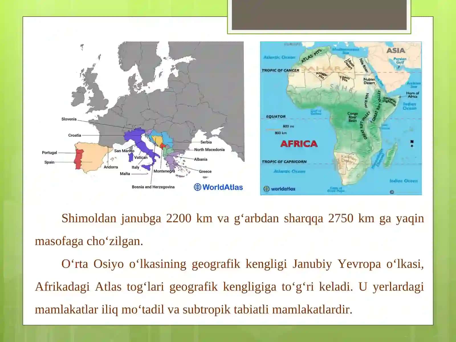 O‘rta osiyo tabiiy o‘lkasining geografik o‘rni, chegaralari va o‘ziga xos xususiyatlari 4