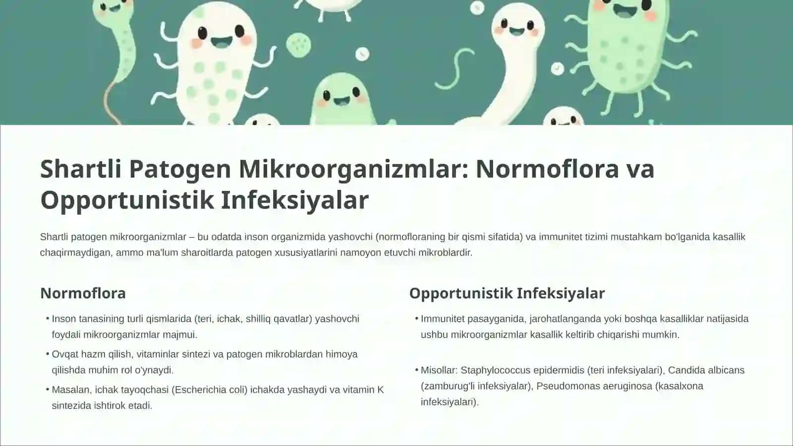 Infeksiya: Patogen va Shartli Patogen Mikroorganizmlar 4
