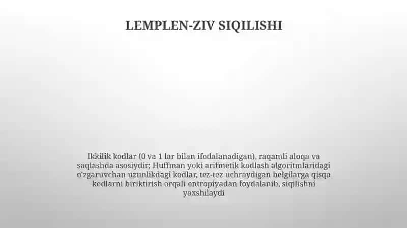 Entropiya bilan ishlash ikkilik kodlarni yaratish 4